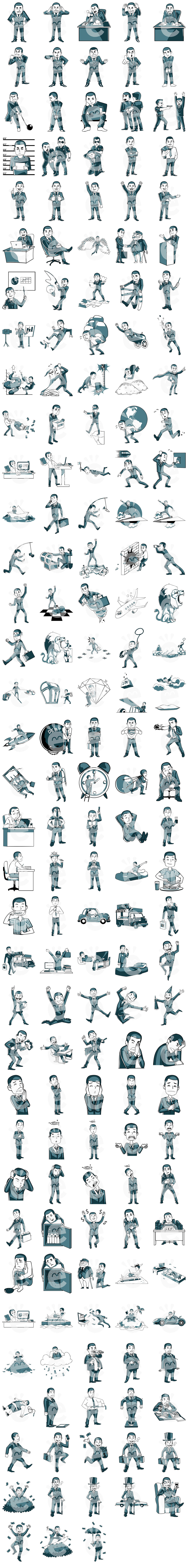 Black Businessman Collection - Monochromatic